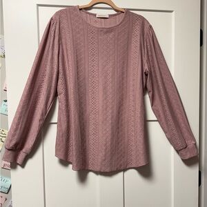 Chic Mauve Lace Women's Blouse